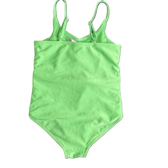 Art Class Girl's Lime Green One Piece Cutout Tank-Cut Swimsuit, Size 8 (M) - Picture 2 of 4